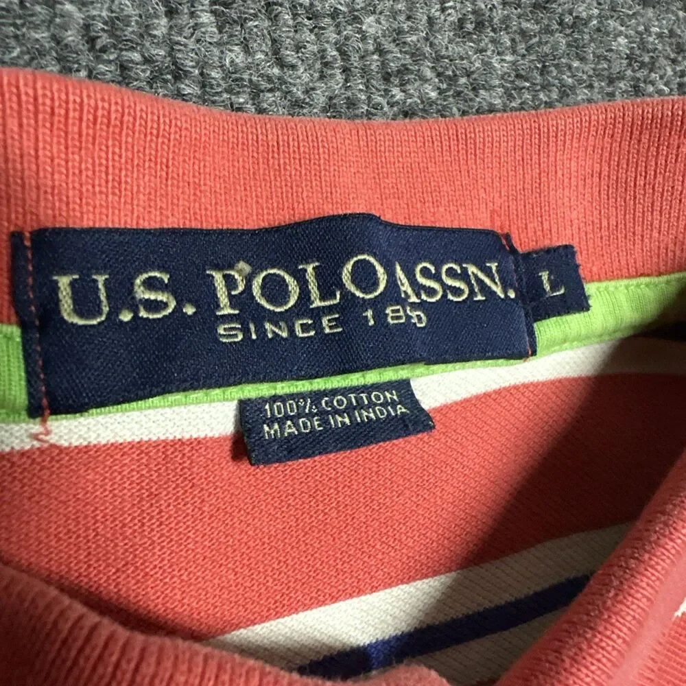 Polo Ralph Lauren Shirt Mens Large Striped Short Sleeve Rugby